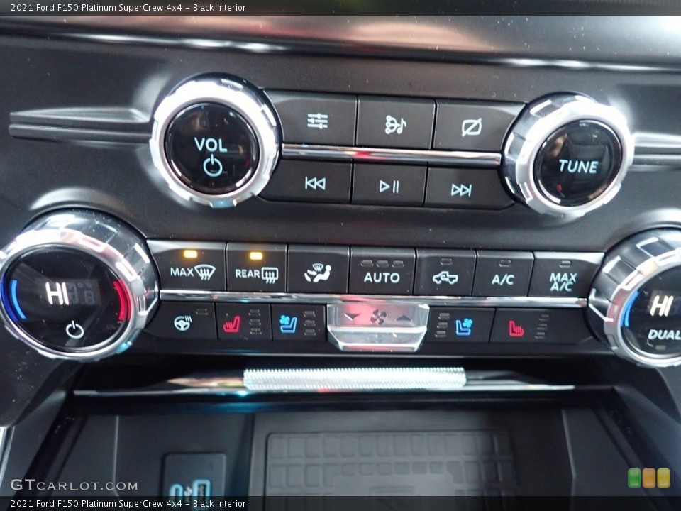 Black Interior Controls for the 2021 Ford F150 Platinum SuperCrew 4x4 #141558514