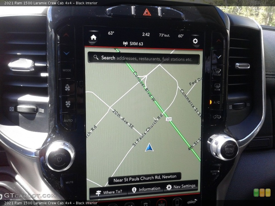 Black Interior Navigation for the 2021 Ram 1500 Laramie Crew Cab 4x4 #141558807