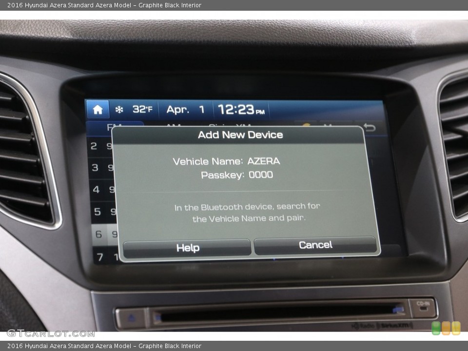 Graphite Black Interior Controls for the 2016 Hyundai Azera  #141560215