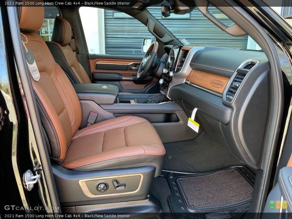 Black/New Saddle Interior Front Seat for the 2021 Ram 1500 Long Horn Crew Cab 4x4 #141566111