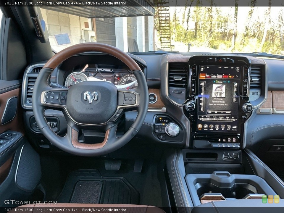 Black/New Saddle Interior Dashboard for the 2021 Ram 1500 Long Horn Crew Cab 4x4 #141566138