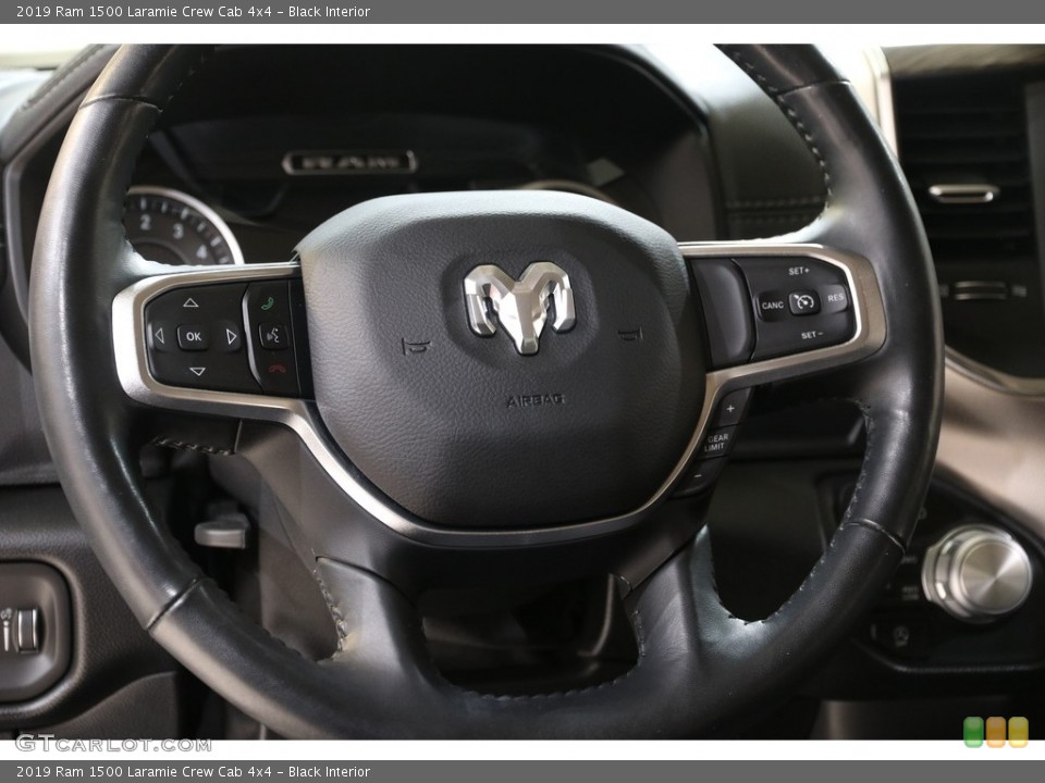 Black Interior Steering Wheel for the 2019 Ram 1500 Laramie Crew Cab 4x4 #141580197