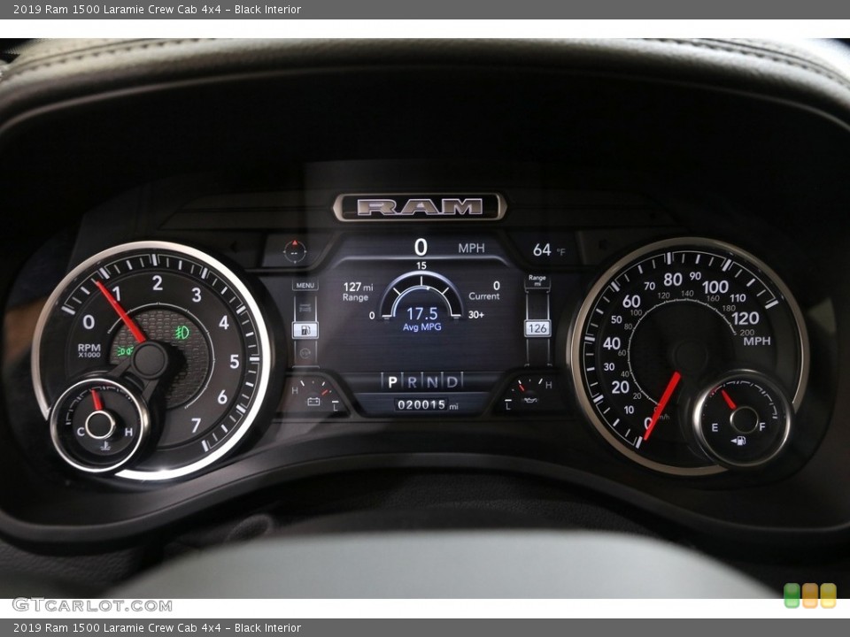 Black Interior Gauges for the 2019 Ram 1500 Laramie Crew Cab 4x4 #141580222