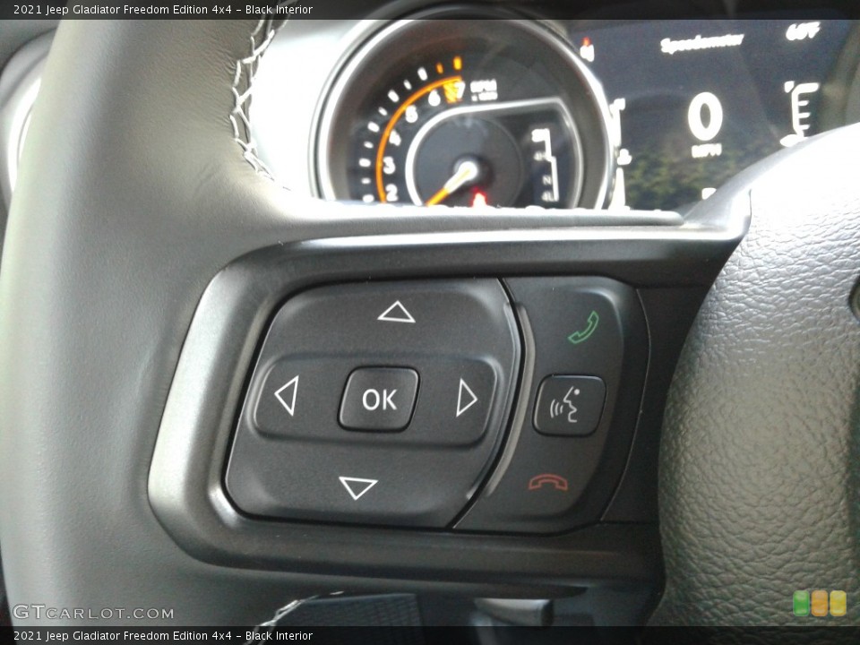 Black Interior Steering Wheel for the 2021 Jeep Gladiator Freedom Edition 4x4 #141583774