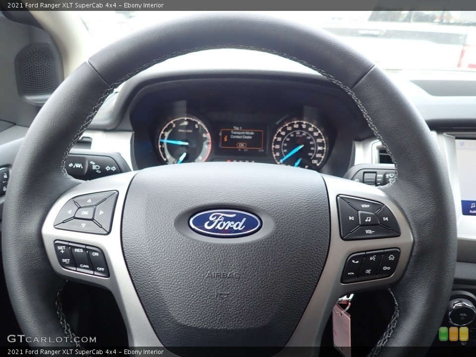 Ebony Interior Steering Wheel for the 2021 Ford Ranger XLT SuperCab 4x4 #141586802