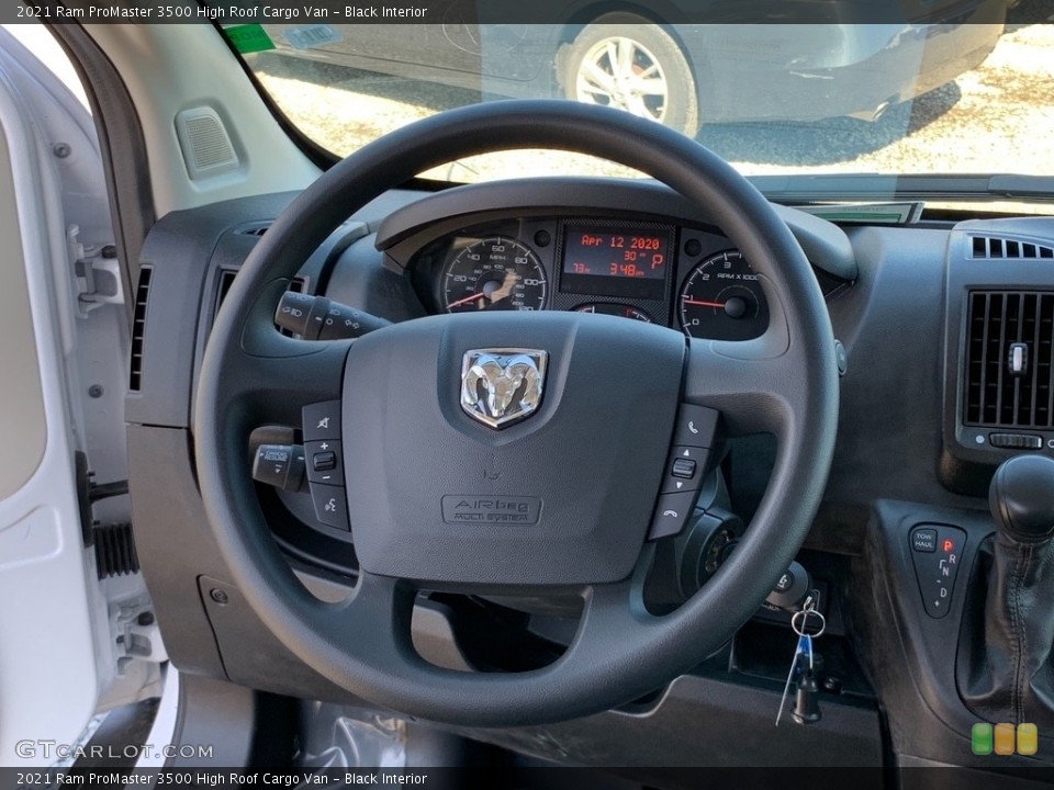 Black Interior Steering Wheel for the 2021 Ram ProMaster 3500 High Roof Cargo Van #141587695