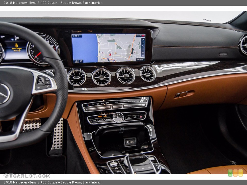Saddle Brown/Black Interior Dashboard for the 2018 Mercedes-Benz E 400 Coupe #141598794
