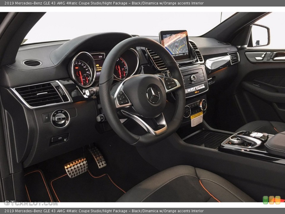 Black/Dinamica w/Orange accents Interior Photo for the 2019 Mercedes-Benz GLE 43 AMG 4Matic Coupe Studio/Night Package #141622275