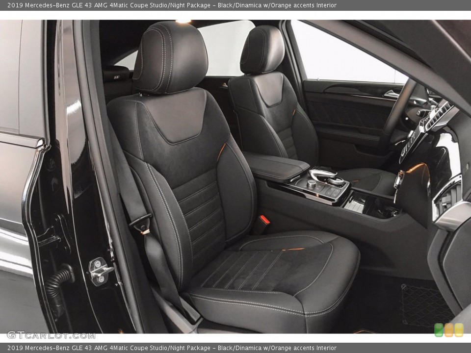 Black/Dinamica w/Orange accents Interior Front Seat for the 2019 Mercedes-Benz GLE 43 AMG 4Matic Coupe Studio/Night Package #141622299