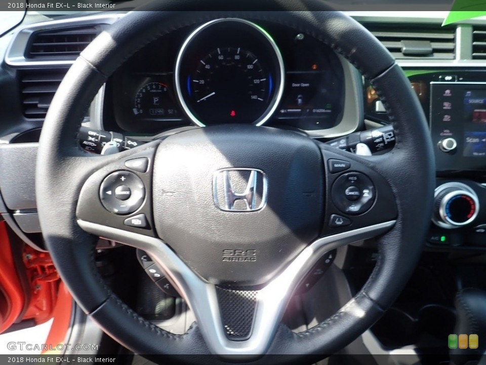Black Interior Steering Wheel for the 2018 Honda Fit EX-L #141628380