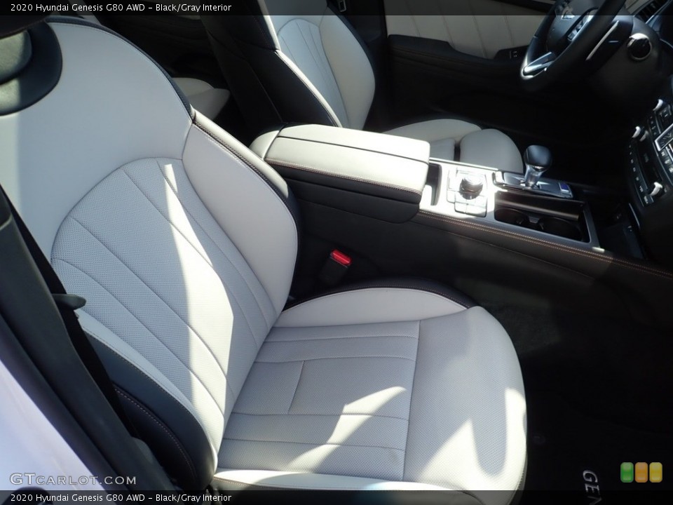 Black/Gray Interior Front Seat for the 2020 Hyundai Genesis G80 AWD #141631239