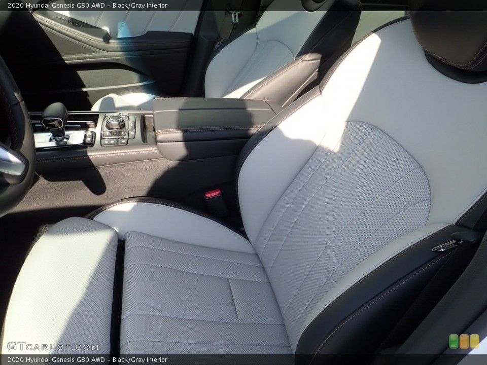 Black/Gray Interior Front Seat for the 2020 Hyundai Genesis G80 AWD #141631323