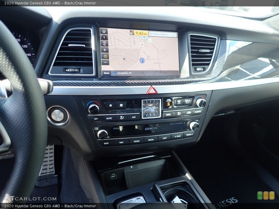 Black/Gray Interior Controls for the 2020 Hyundai Genesis G80 AWD #141631476