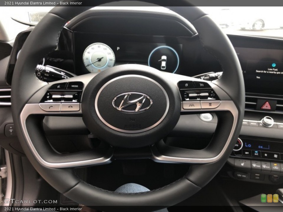 Black Interior Steering Wheel for the 2021 Hyundai Elantra Limited #141633675