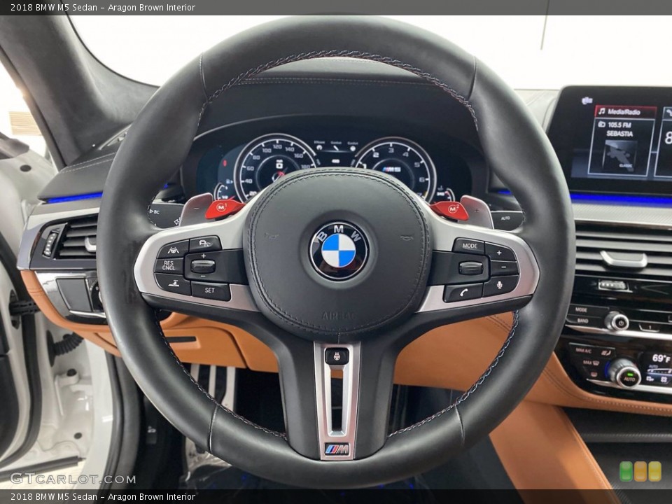 Aragon Brown Interior Steering Wheel for the 2018 BMW M5 Sedan #141634368