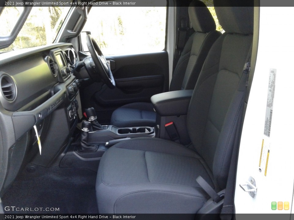 Black Interior Photo for the 2021 Jeep Wrangler Unlimited Sport 4x4 Right Hand Drive #141638605