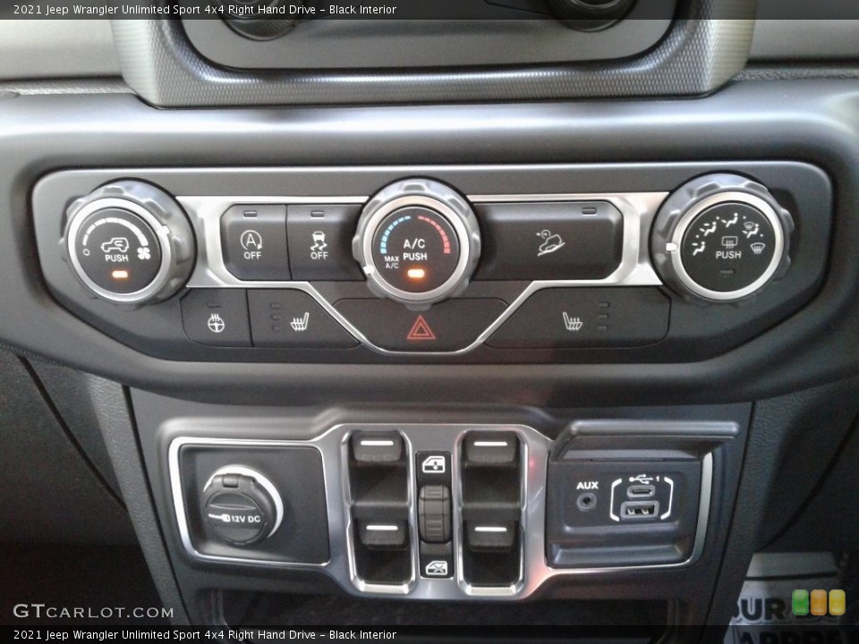Black Interior Controls for the 2021 Jeep Wrangler Unlimited Sport 4x4 Right Hand Drive #141638986