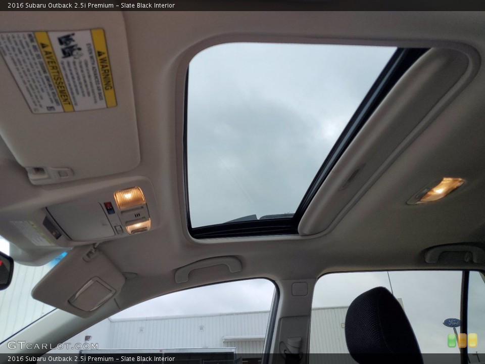 Slate Black Interior Sunroof for the 2016 Subaru Outback 2.5i Premium #141646495