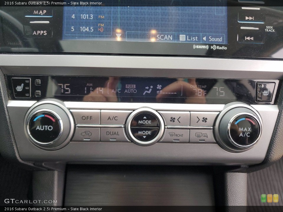 Slate Black Interior Controls for the 2016 Subaru Outback 2.5i Premium #141646522