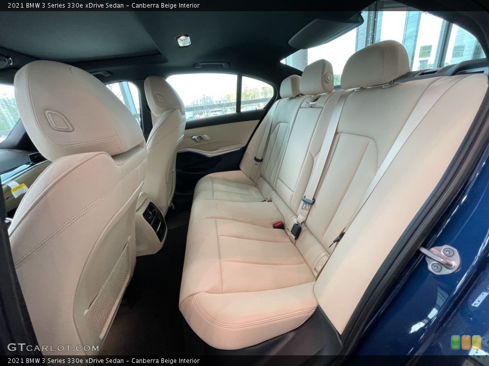 Canberra Beige Interior Rear Seat for the 2021 BMW 3 Series 330e xDrive Sedan #141654309