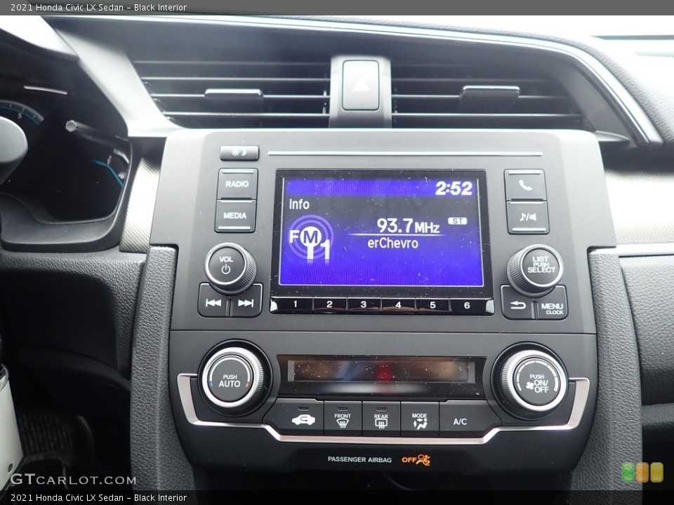 Black Interior Controls for the 2021 Honda Civic LX Sedan #141665781