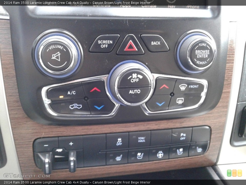 Canyon Brown/Light Frost Beige Interior Controls for the 2014 Ram 3500 Laramie Longhorn Crew Cab 4x4 Dually #141668883