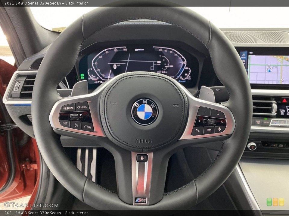 Black Interior Steering Wheel for the 2021 BMW 3 Series 330e Sedan #141671691