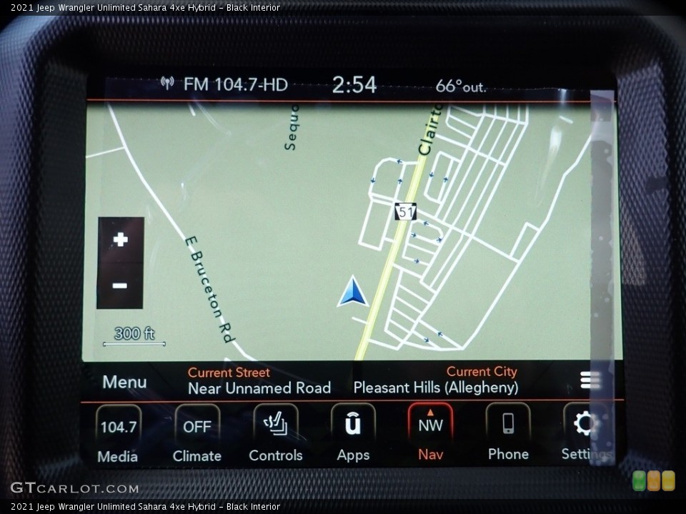 Black Interior Navigation for the 2021 Jeep Wrangler Unlimited Sahara 4xe Hybrid #141682107