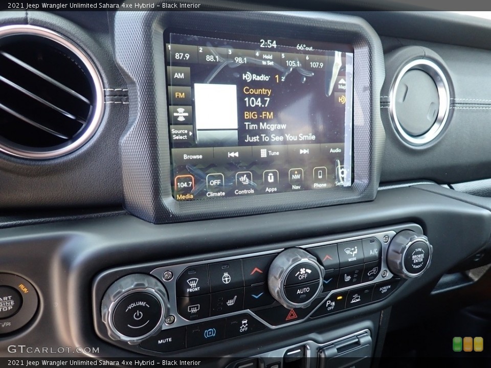 Black Interior Controls for the 2021 Jeep Wrangler Unlimited Sahara 4xe Hybrid #141682146