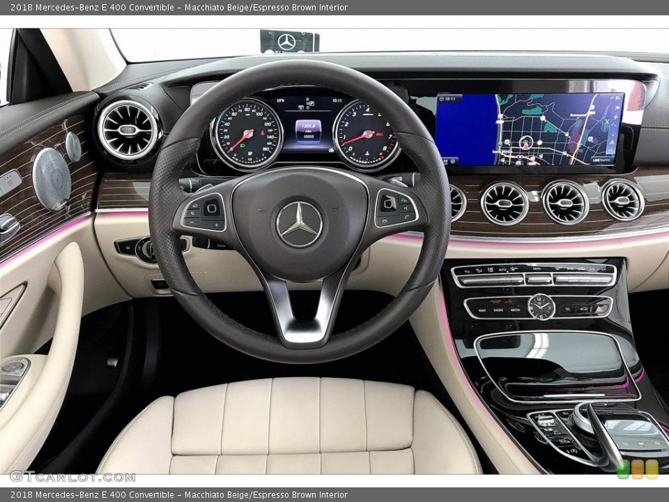 Macchiato Beige/Espresso Brown Interior Dashboard for the 2018 Mercedes-Benz E 400 Convertible #141686065