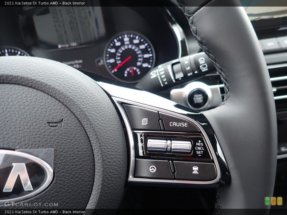 Black Interior Steering Wheel for the 2021 Kia Seltos SX Turbo AWD #141695472