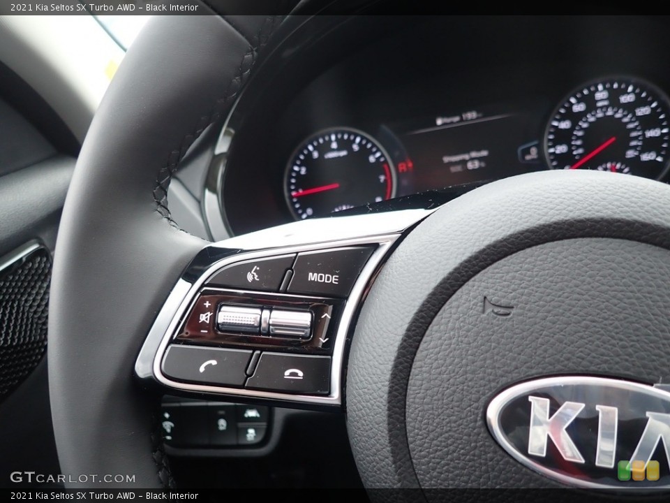 Black Interior Steering Wheel for the 2021 Kia Seltos SX Turbo AWD #141695493