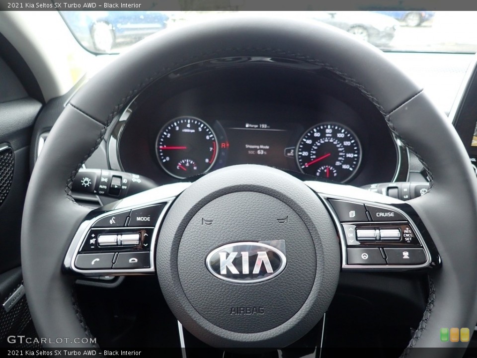 Black Interior Steering Wheel for the 2021 Kia Seltos SX Turbo AWD #141695523