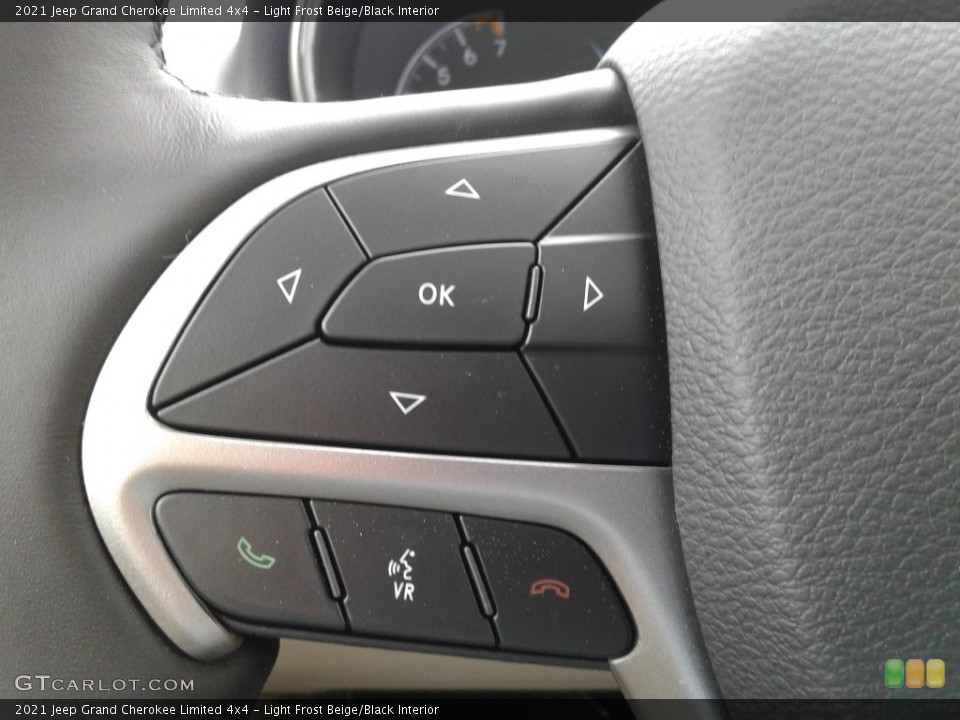 Light Frost Beige/Black Interior Steering Wheel for the 2021 Jeep Grand Cherokee Limited 4x4 #141699309