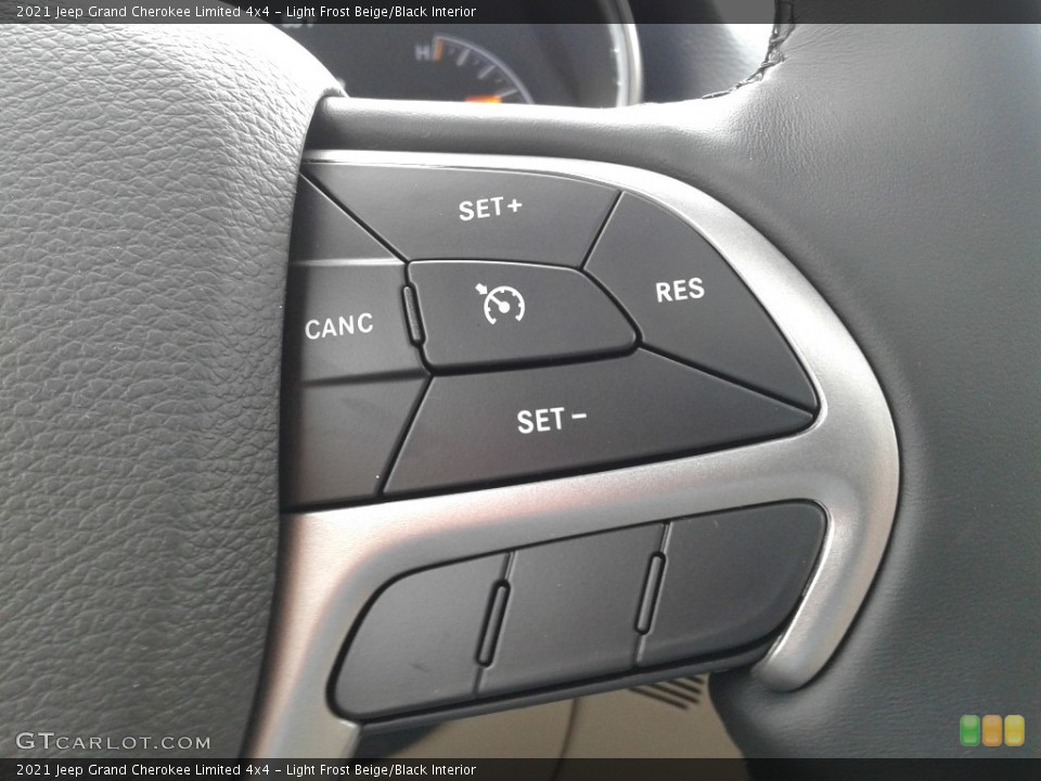 Light Frost Beige/Black Interior Steering Wheel for the 2021 Jeep Grand Cherokee Limited 4x4 #141699336