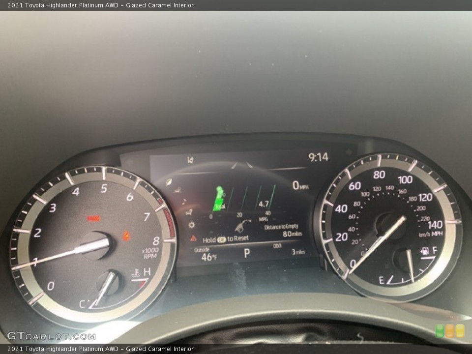 Glazed Caramel Interior Gauges for the 2021 Toyota Highlander Platinum AWD #141699565