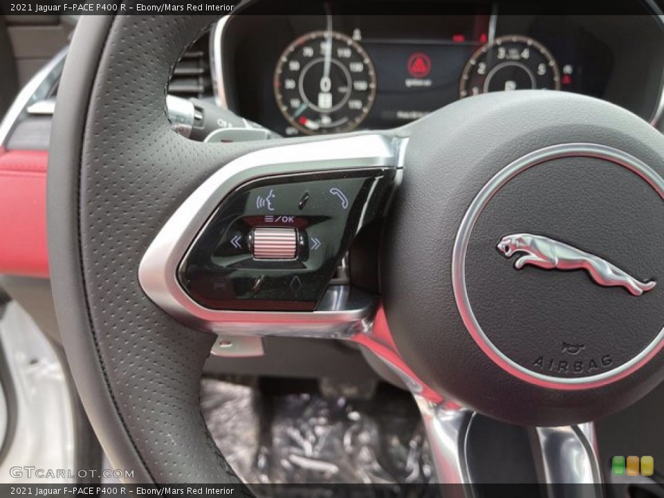 Ebony/Mars Red Interior Steering Wheel for the 2021 Jaguar F-PACE P400 R #141707078