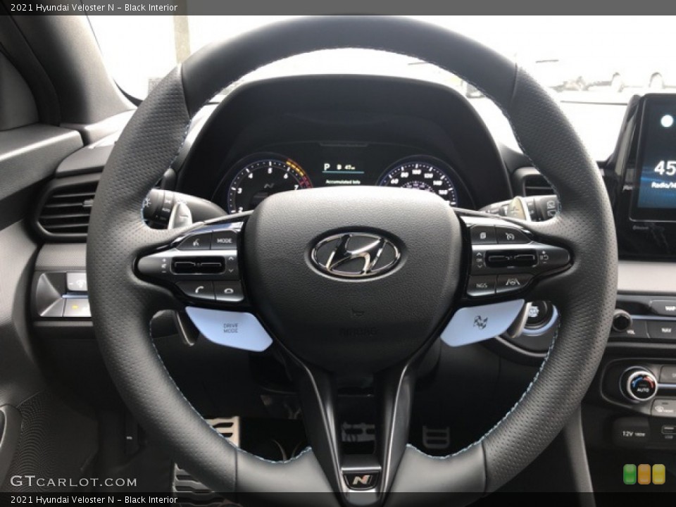 Black Interior Steering Wheel for the 2021 Hyundai Veloster N #141707696