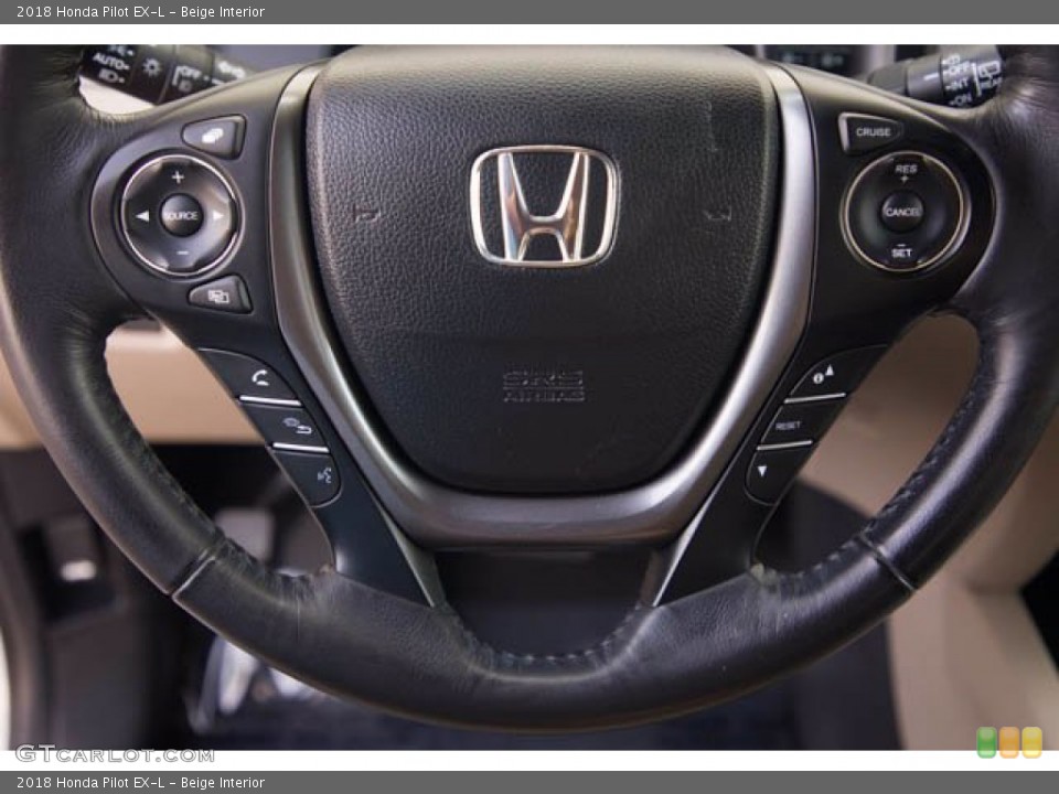Beige Interior Steering Wheel for the 2018 Honda Pilot EX-L #141708281
