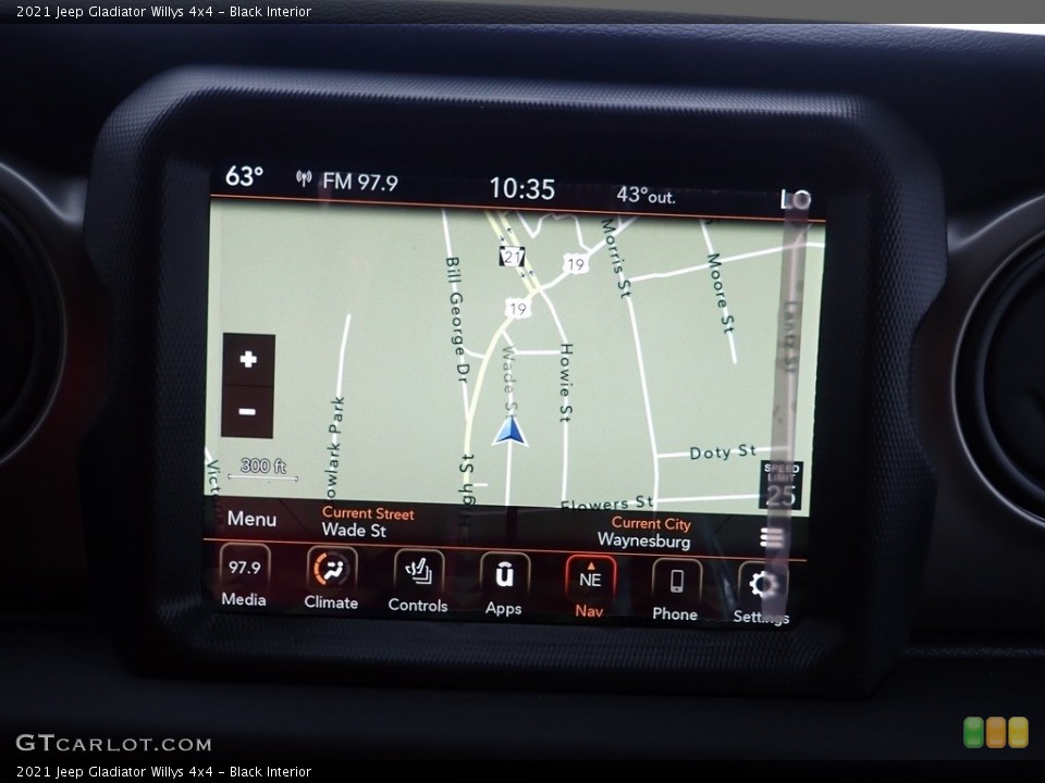 Black Interior Navigation for the 2021 Jeep Gladiator Willys 4x4 #141716546