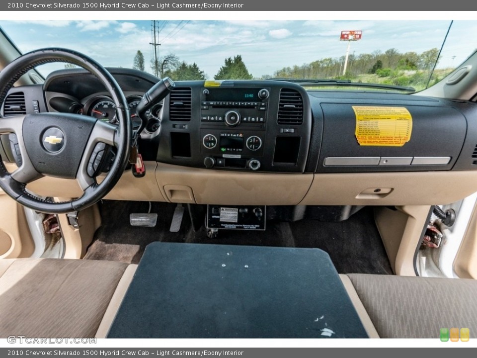 Light Cashmere/Ebony Interior Dashboard for the 2010 Chevrolet Silverado 1500 Hybrid Crew Cab #141722221