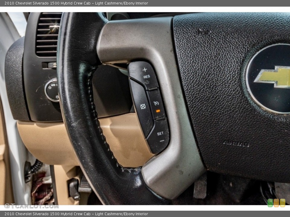 Light Cashmere/Ebony Interior Steering Wheel for the 2010 Chevrolet Silverado 1500 Hybrid Crew Cab #141722278