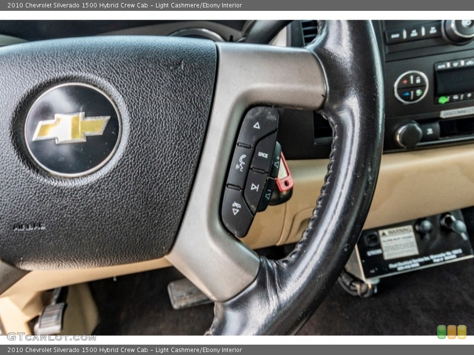 Light Cashmere/Ebony Interior Steering Wheel for the 2010 Chevrolet Silverado 1500 Hybrid Crew Cab #141722293