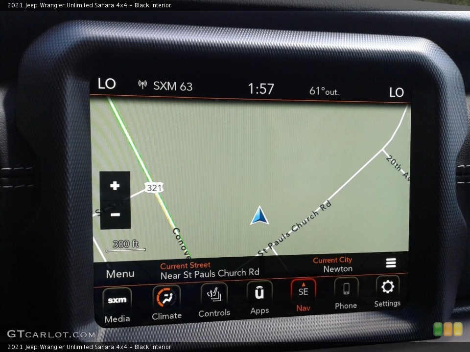 Black Interior Navigation for the 2021 Jeep Wrangler Unlimited Sahara 4x4 #141727238
