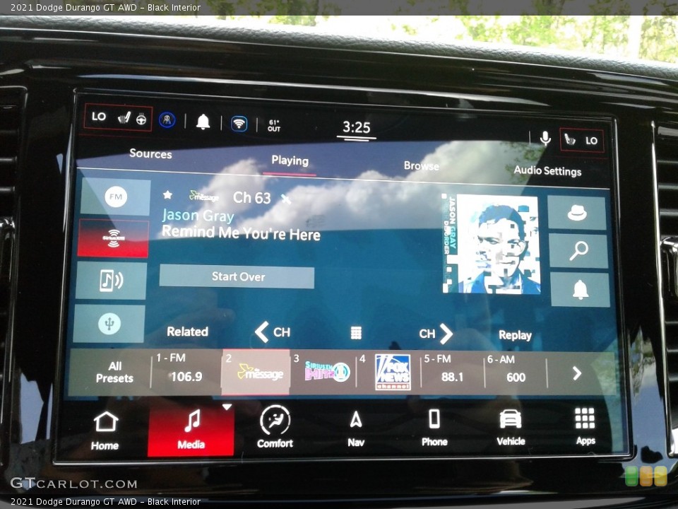 Black Interior Controls for the 2021 Dodge Durango GT AWD #141729119