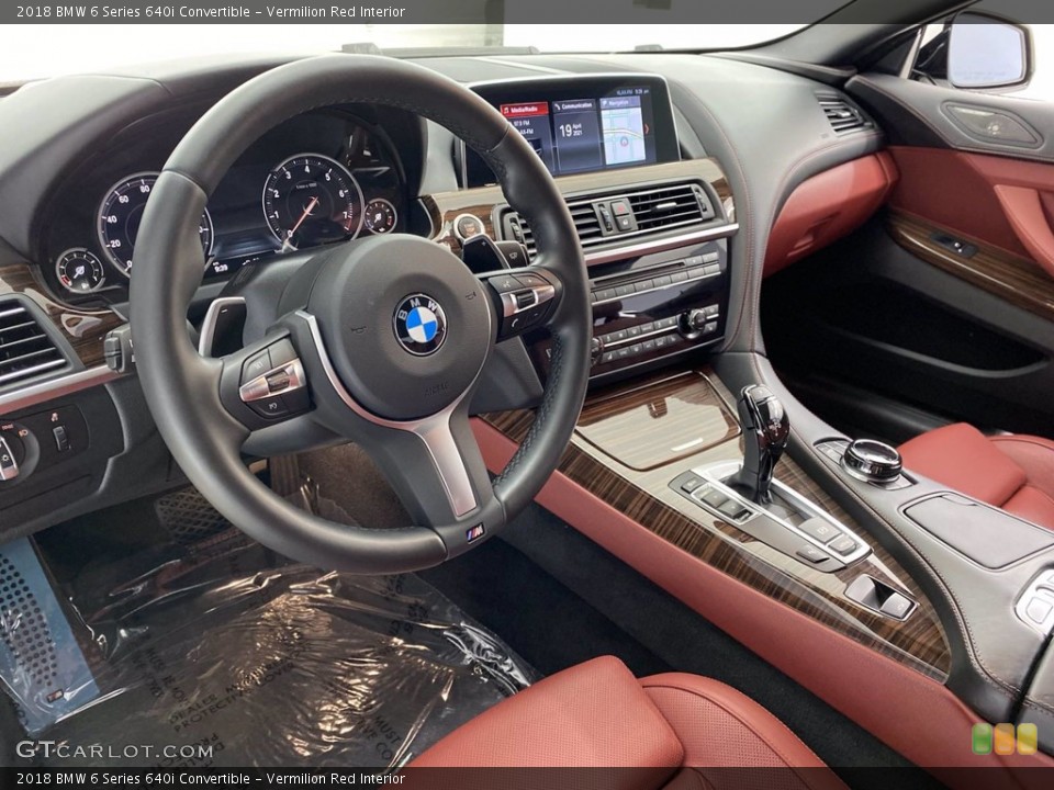 Vermilion Red Interior Photo for the 2018 BMW 6 Series 640i Convertible #141730556