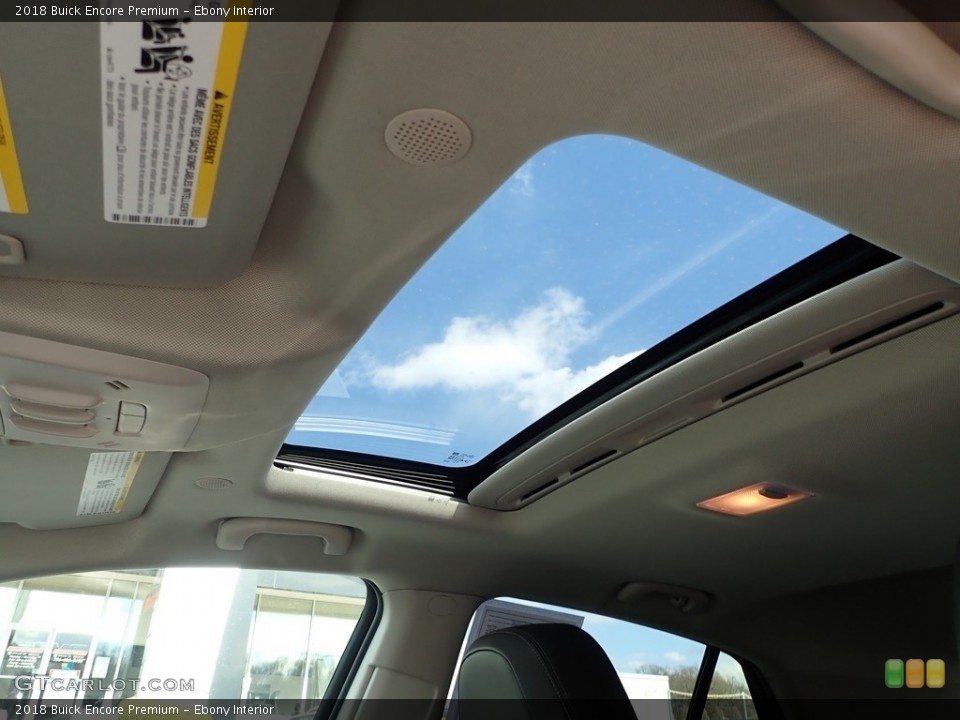 Ebony Interior Sunroof for the 2018 Buick Encore Premium #141730769