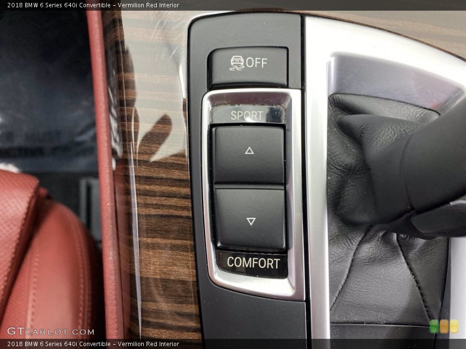 Vermilion Red Interior Controls for the 2018 BMW 6 Series 640i Convertible #141730871