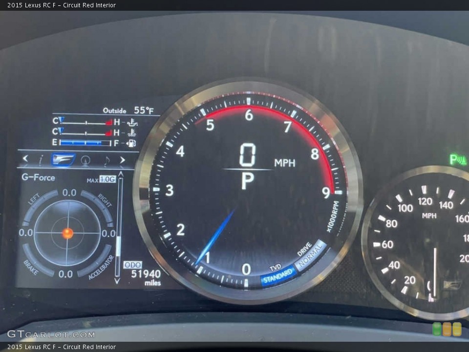 Circuit Red Interior Gauges for the 2015 Lexus RC F #141740467
