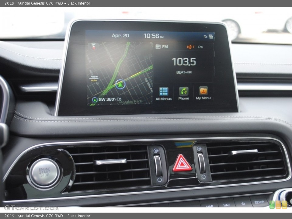 Black Interior Navigation for the 2019 Hyundai Genesis G70 RWD #141740488